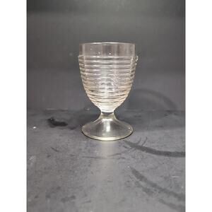 Anchor Hocking Manhattan Style Glass, Ribbed Clear Glass, Vintage‎ Glassware